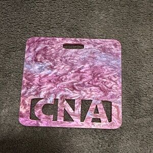 CNA marbled purple badge buddy